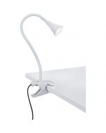 LED Klemlamp - Trion Vipa - 3W - Warm Wit 3000K - Glans Wit - Kunststof