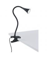 LED Klemlamp - Trion Vipa - 3W - Warm Wit 3000K - Glans Zwart - Kunststof