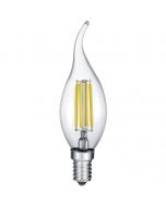 LED Lamp - Kaarslamp - Filament - Trion Kirza - 4W - E14 Fitting - Warm Wit 2700K - Dimbaar - Transparent Helder - Glas