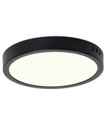 LED Paneel - Downlight - Velvalux - Ø30 - 24W 2700lm - Natuurlijk Wit 4000K - Opbouw - Rond - Zwart - Flikkervrij