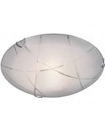 LED Plafondlamp - Plafondverlichting - Trion Sandra - E27 Fitting - 1-lichts - Rond - Mat Wit - Glas