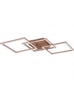 LED Plafondlamp - Trion Square - 31W - Warm Wit 3000K - Vierkant - Coffee - Metaal 1