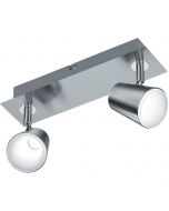 LED Plafondspot - Trion Narca - 12W - Warm Wit 3000K - 2-lichts - Rechthoek - Mat Nikkel - Aluminium 