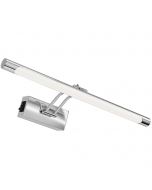 LED Schilderijlamp - Spiegellamp - Brinton Sarin - 8W 700lm - Aanpasbare Lichtkleur CCT - Kantelbaar - Rond - Chroom