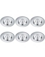 LED Spot - Inbouwspot 6 Pack - Trion Zagrona - 5W - Waterdicht IP65 - Dimbaar - Warm Wit 3000K - Glans Chroom - Aluminium - Rond