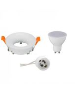 LED Spot Set - GU10 Fitting - Inbouw Rond - Mat Wit - 8W - Warm Wit 3000K - Ø85mm