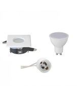 LED Spot Set - GU10 Fitting - Waterdicht IP65 - Inbouw Vierkant - Mat Wit - 6W - Helder/Koud Wit 6400K - 82mm