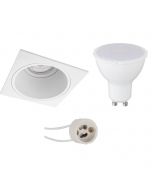 LED Spot Set - Pragmi Minko Pro - GU10 Fitting - Inbouw Vierkant - Mat Wit - 4W - Warm Wit 3000K - Verdiept - 90mm