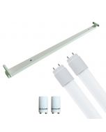 LED TL Armatuur met T8 Buis Incl. Starter - Aigi Dybolo - 120cm Dubbel - 32W - Helder/Koud Wit 6400K - Beschermingsgraad IP20