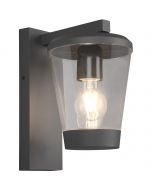 LED Tuinverlichting - Wandlamp - Trion Civonu - E27 Fitting - Rechthoek - Spatwaterdicht IP44 - Mat Antraciet - Kunststof