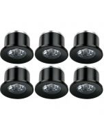 LED Veranda Spot Verlichting 6 Pack - 1W - Natuurlijk Wit 4000K - Inbouw - Rond - Mat Zwart - Aluminium - Ø31mm