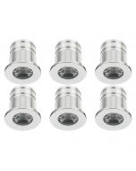 LED Veranda Spot Verlichting 6 Pack - 3W - Warm Wit 3000K - Inbouw - Dimbaar - Rond - Mat Zilver - Aluminium - Ø31mm