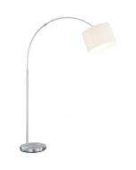 LED Vloerlamp - Trion Hotia - E27 Fitting - In Hoogte Verstelbaar - Rond - Mat Wit - Aluminium