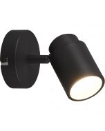 LED Wandspot - Trion Artion - GU10 Fitting - Spatwaterdicht IP44 - Rond - Mat Zwart - Aluminium