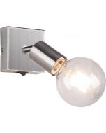 LED Wandspot - Trion Zuncka - E27 Fitting - Vierkant - Mat Nikkel – Aluminium