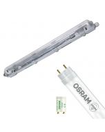 LED Waterdichte TL Armatuur met T8 Buis - Velvalux Strela - 60cm - Enkel - Koppelbaar - Waterdicht IP65 - OSRAM - SubstiTUBE Value EM 865 - 7.6W - Helder/Koud Wit 6500K | Vervangt 18W