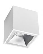 Opbouwspot GU10 - Pragmi Cliron Pro - Opbouw Vierkant - Mat Wit/Zilver - Aluminium - Verdiept - 90mm