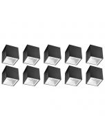 Opbouwspot 10 Pack - Pragmi Cliron Pro - GU10 Fitting - Opbouw Vierkant - Mat Zwart/Wit - Aluminium - Verdiept - Ø90mm