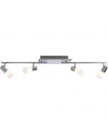 OSRAM - LED Plafondspot - Trion Clupo - 16W - Warm Wit 3000K - 4-lichts - Rechthoek - Mat Chroom - Aluminium