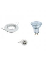 OSRAM - LED Spot Set - Parathom PAR16 927 36D - GU10 Fitting - Dimbaar - Inbouw Rond - Glans Wit - 3.7W - Warm Wit 2700K - Kantelbaar Ø90mm