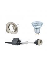 OSRAM - LED Spot Set - Parathom PAR16 940 36D - GU10 Fitting - Dimbaar - Inbouw Rond - Mat Nikkel - 3.7W - Natuurlijk Wit 4000K - Kantelbaar Ø83mm