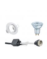 OSRAM - LED Spot Set - Parathom PAR16 930 36D - GU10 Fitting - Dimbaar - Inbouw Rond - Mat Wit - 5.5W - Warm Wit 3000K - Kantelbaar Ø83mm