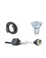 OSRAM - LED Spot Set - Parathom PAR16 930 36D - GU10 Fitting - Dimbaar - Inbouw Rond - Mat Zwart - 3.7W - Warm Wit 3000K - Kantelbaar Ø83mm