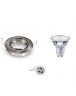 PHILIPS - LED Spot Set - MASTER 927 36D VLE DT - GU10 Fitting - Dimbaar - Inbouw Rond - Mat Chroom - 4.9W - Warm Wit 2700K - Kantelbaar Ø82mm