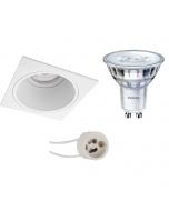 PHILIPS - LED Spot Set - SceneSwitch 827 36D - Pragmi Minko Pro - GU10 Fitting - Dimbaar - Inbouw Vierkant - Mat Wit - 1.5W-5W - Warm Wit 2200K-2700K - Verdiept - 90mm