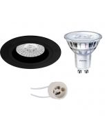 PHILIPS - LED Spot Set - SceneSwitch 827 36D - Pragmi Rodos Pro - GU10 Fitting - Dimbaar - Inbouw Rond - Mat Zwart - 1.5W-5W - Warm Wit 2200K-2700K - Ø93mm