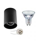 PHILIPS - Opbouwspot Set - MASTER 927 36D VLE - Pragmi Luxina Pro - GU10 Fitting - DimTone Dimbaar - Opbouw Rond - Mat Zwart - 3.7W - Warm Wit 2200K-2700K - Verdiept - Kantelbaar - Ø90mm