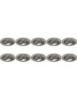 Spot Armatuur 10 Pack - Pragmi Aerony Pro - GU10 Fitting - Inbouw Rond - Mat Nikkel - Aluminium - Kantelbaar - Ø82mm