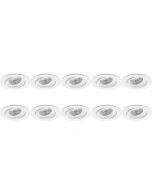 Spot Armatuur 10 Pack - Pragmi Delton Pro - GU10 Fitting - Inbouw Rond - Mat Wit - Aluminium - Kantelbaar - Ø82mm