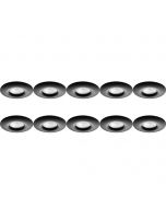 Spot Armatuur 10 Pack - Pragmi Luno Pro - GU10 Fitting - Waterdicht IP65 - Inbouw Rond - Mat Zwart - Aluminium - Ø82mm