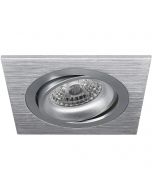 Spot Armatuur GU10 - Pragmi Borny Pro - Inbouw Vierkant - Mat Zilver - Aluminium - Kantelbaar - 92mm