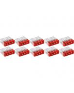 WAGO - Lasklem - 4 Polig - 0.5-2.5mm2 - Rood - 10 Stuks