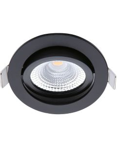 EcoDim - LED Spot - Inbouwspot - ED-10029 - 5W - Waterdicht IP54 - Dimbaar - Warm Wit 2700K - Mat Zwart - Aluminium - Rond - Kantelbaar