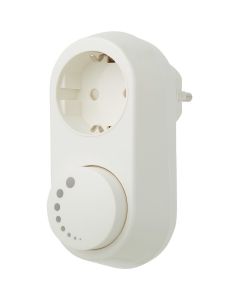 EcoDim - LED Stekkerdimmer - ECO-DIM.06 - Fase Afsnijding RC - Opbouw - Enkel Knop - 0-100W - Wit