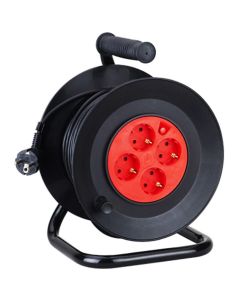 Kabelhaspel - Aigi Sitronu - 3000W - 4 Stopcontacten - 25 Meter - Zwart