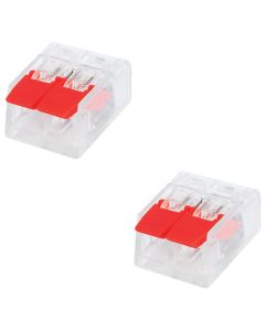 Lasklem Slim Set 2 Stuks - 2 Polig met Klemmetjes - Rood