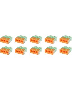 Lasklem - Vintex - 3 Polig - 0.2-2.5 mm2 - Oranje - 10 Stuks