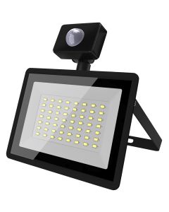 LED Breedstraler met Sensor - Velvalux Glowlit - 50 Watt - Natuurlijk Wit 4000K - Waterdicht IP65 - Flikkervrij