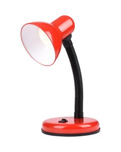 LED Bureaulamp - Velvin Brin - E27 Fitting - Aan/Uit Schakelaar - Flexibele Arm - Rood