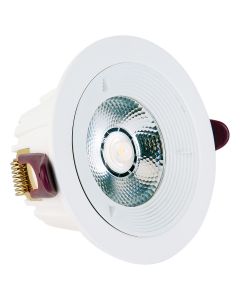 LED Downlight Lonar - Inbouw Rond 7W - Dimbaar - Natuurlijk 4000K - Mat Wit Aluminium Ø98mm