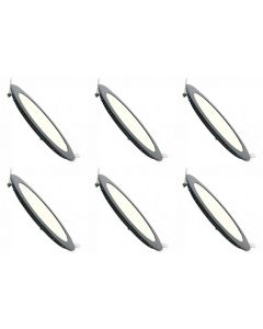 LED Downlight Slim 6 Pack - Inbouw - 3W - Dimbaar - Natuurlijk Wit 4200K - Rond - Mat Zwart - Aluminium - Ø90mmm