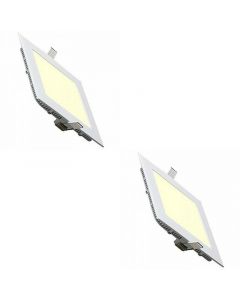 LED Spot / LED Downlight / LED Paneel Set BSE Slim Vierkant Inbouw 18W 2700K Warm Wit 225mm Spatwaterdicht Pack