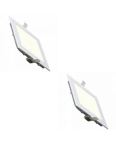 LED Downlight Slim - Inbouw Vierkant 3W - Natuurlijk Wit 4200K - Mat Wit Aluminium - 89mm Pack