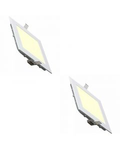 LED Downlight Slim - Inbouw Vierkant 3W - Warm Wit 2700K - Mat Wit Aluminium - 89mm Pack