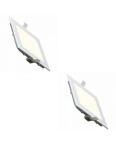 LED Downlight Slim - Inbouw Vierkant 9W - Natuurlijk Wit 4200K - Mat Wit Aluminium - 146mm Pack