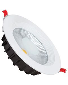 LED Downlight - Verona - Inbouw Rond 30W - Helder/Koud Wit 6400K - Mat Wit Aluminium - Ø225mm